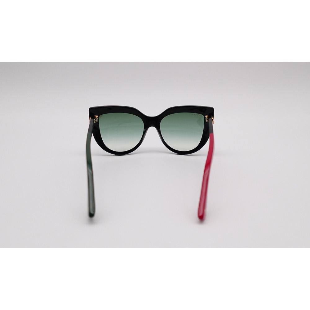 Gucci GG0164SN 003 Cat Eye Sunglasses Black Green Red Web with Case Bee Logo - Picture 5 of 6